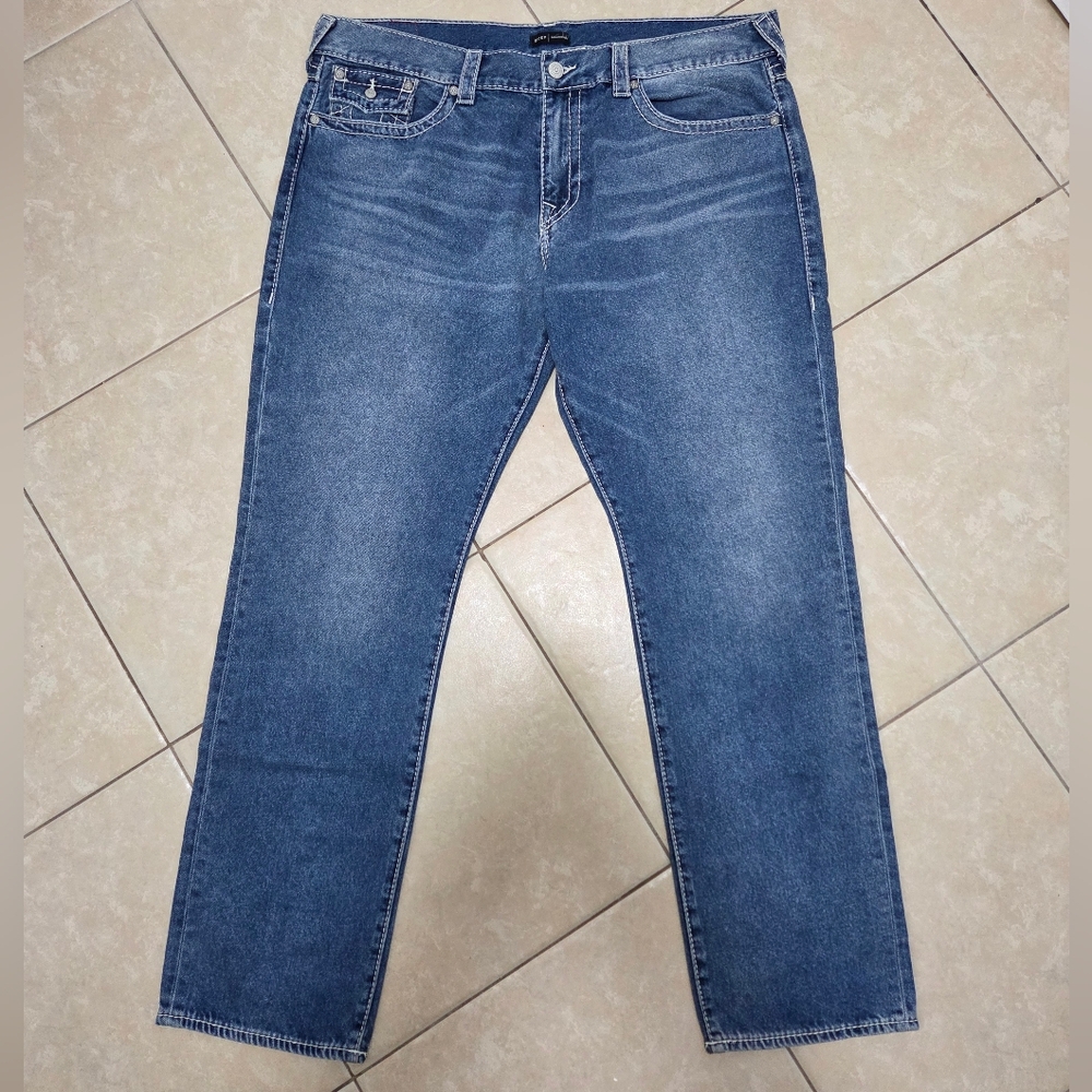 Mens True Religion Ricky Relaxed Straight Denim Jeans